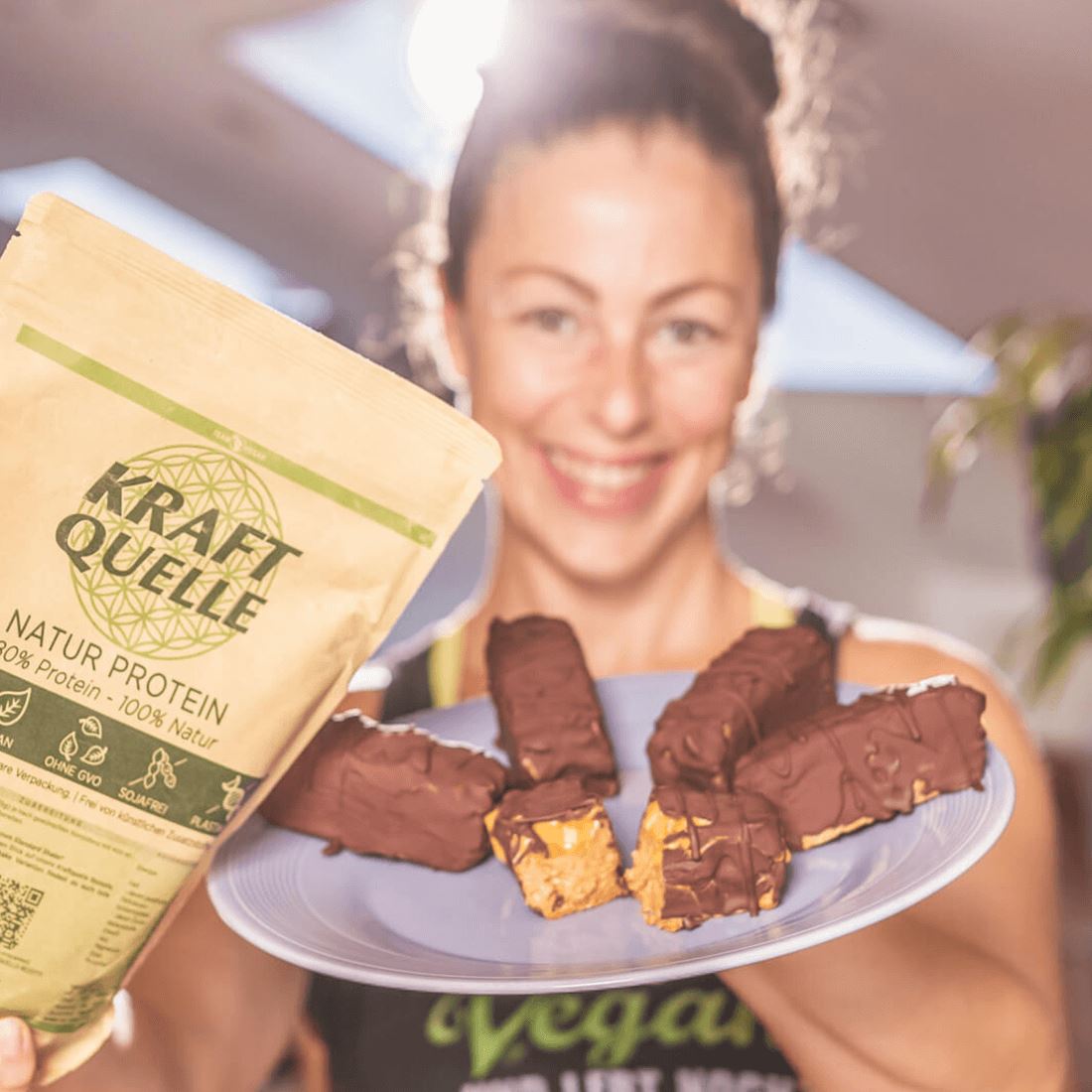 Protein Erdnuss Riegel - Vegane Snickers Alternative mit Extra Protein - Team Vegan © vegan t shirt