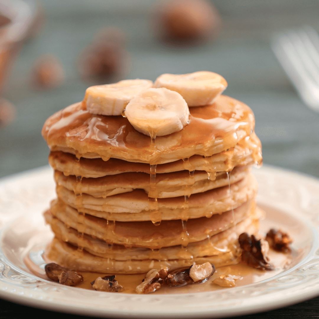 Vegane Pancakes mit Bananenfüllung gelingt super einfach - Team Vegan © vegan t shirt