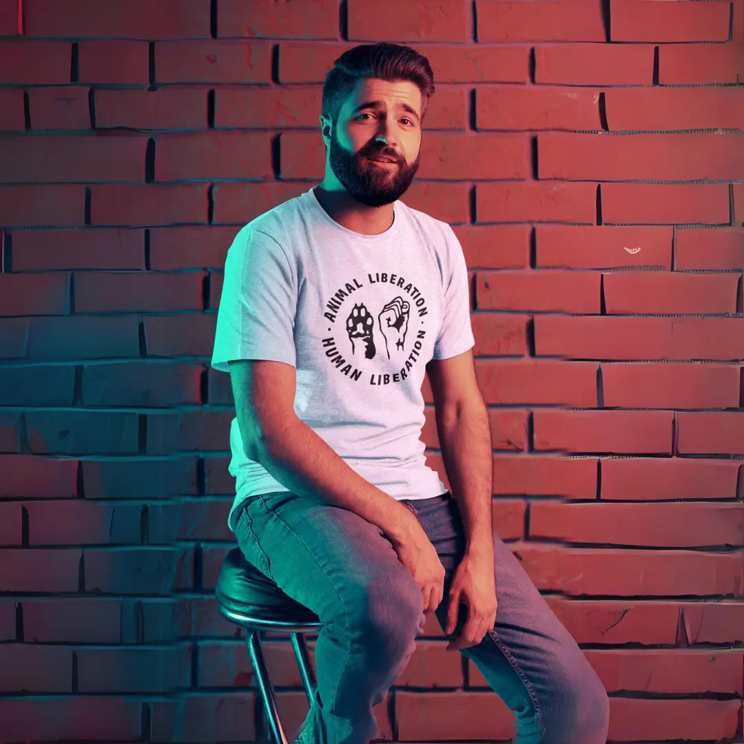 ANIMAL LIBERATION - vegan shirt - vegane kleidung - weiß
