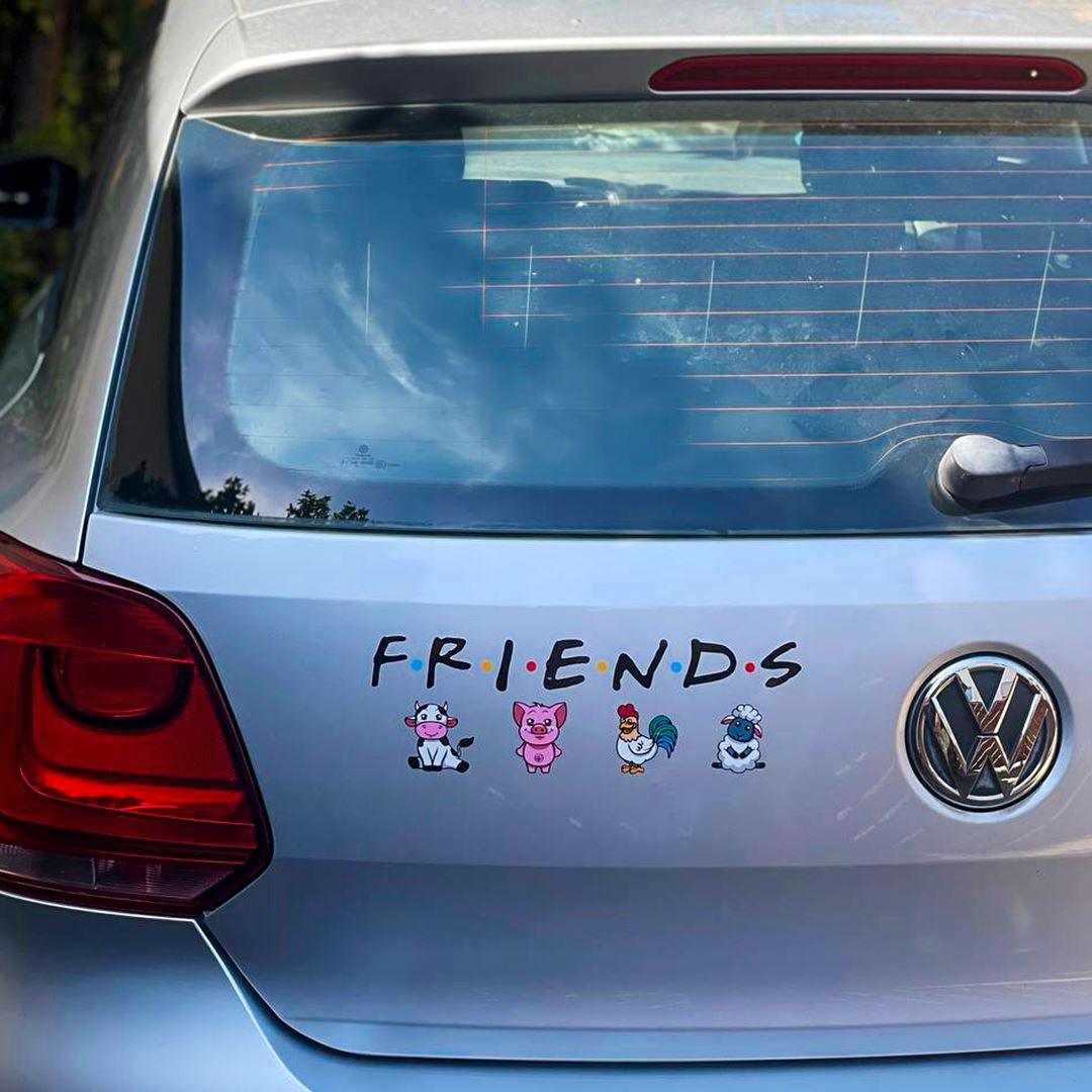 Friends - Autoaufkleber Sticker - Team Vegan © vegan t shirt