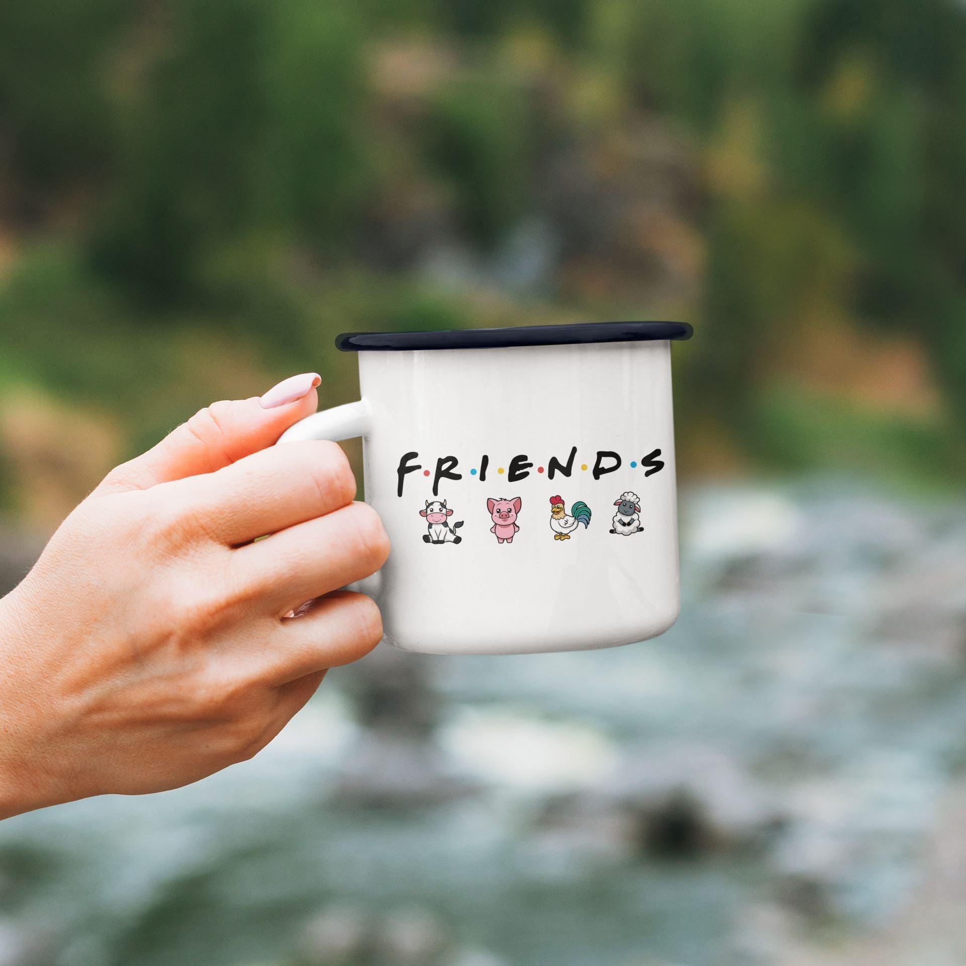 Friends - Emaille Tasse - Team Vegan © vegan t shirt