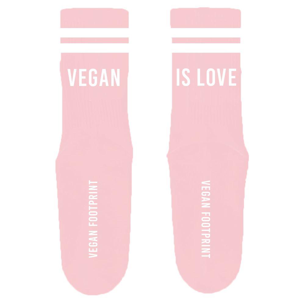 VEGAN IS LOVE - Hohe Sportsocken Mit Streifen Aus Bio-Baumwolle - 3 Paar - Rose - Team Vegan © vegan t shirt