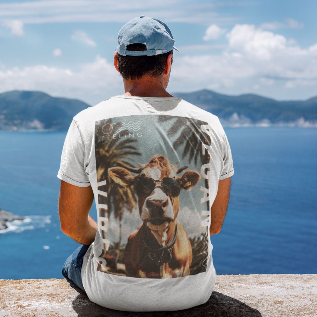 Vegan Vibe - Cow (beidseitig) - Herren Organic Shirt Rocker T-Shirt ST/ST Shirtee