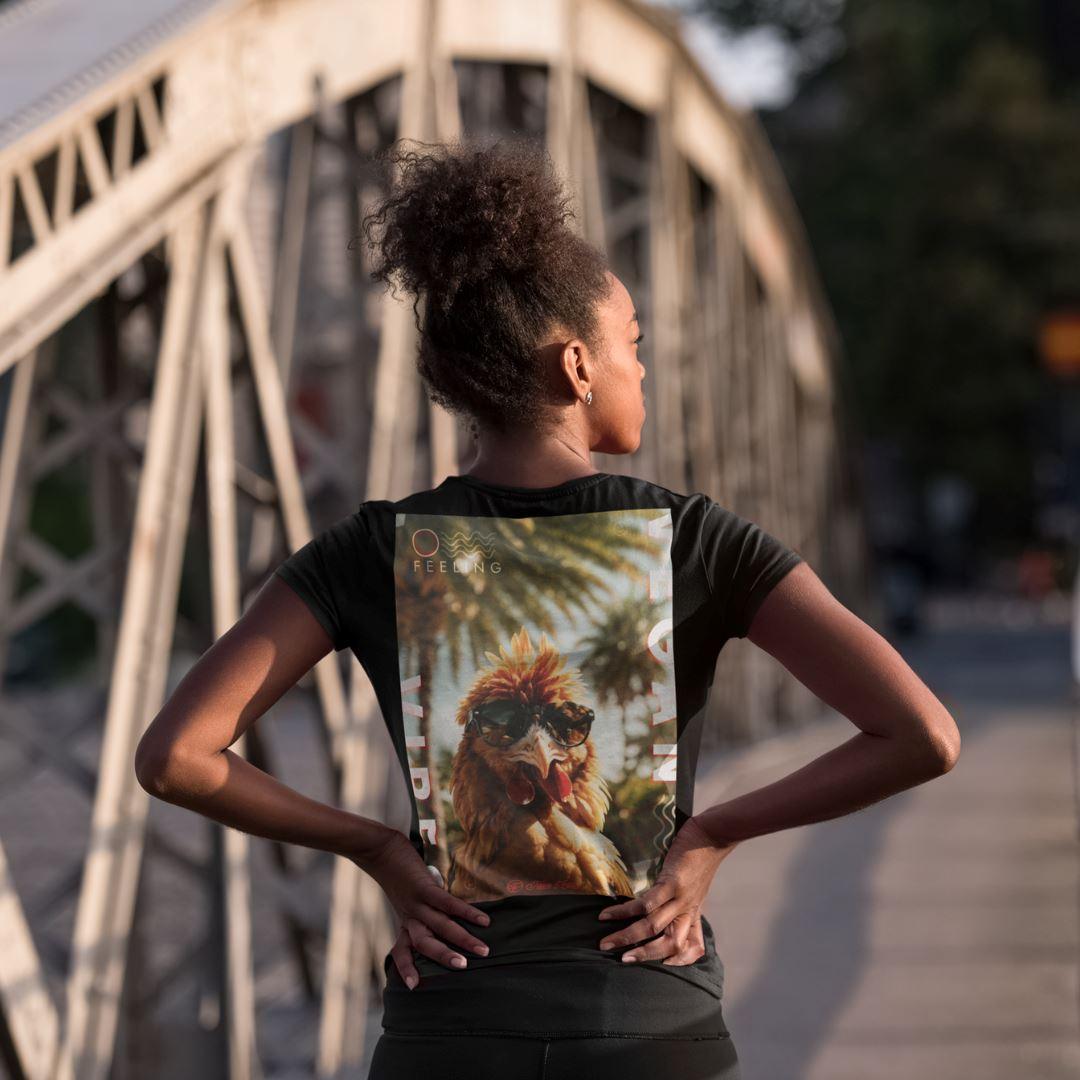 Vegan Vibes - Chicken (beidseitig) - Damen Organic Shirt Stella Jazzer T-Shirt ST/ST Shirtee