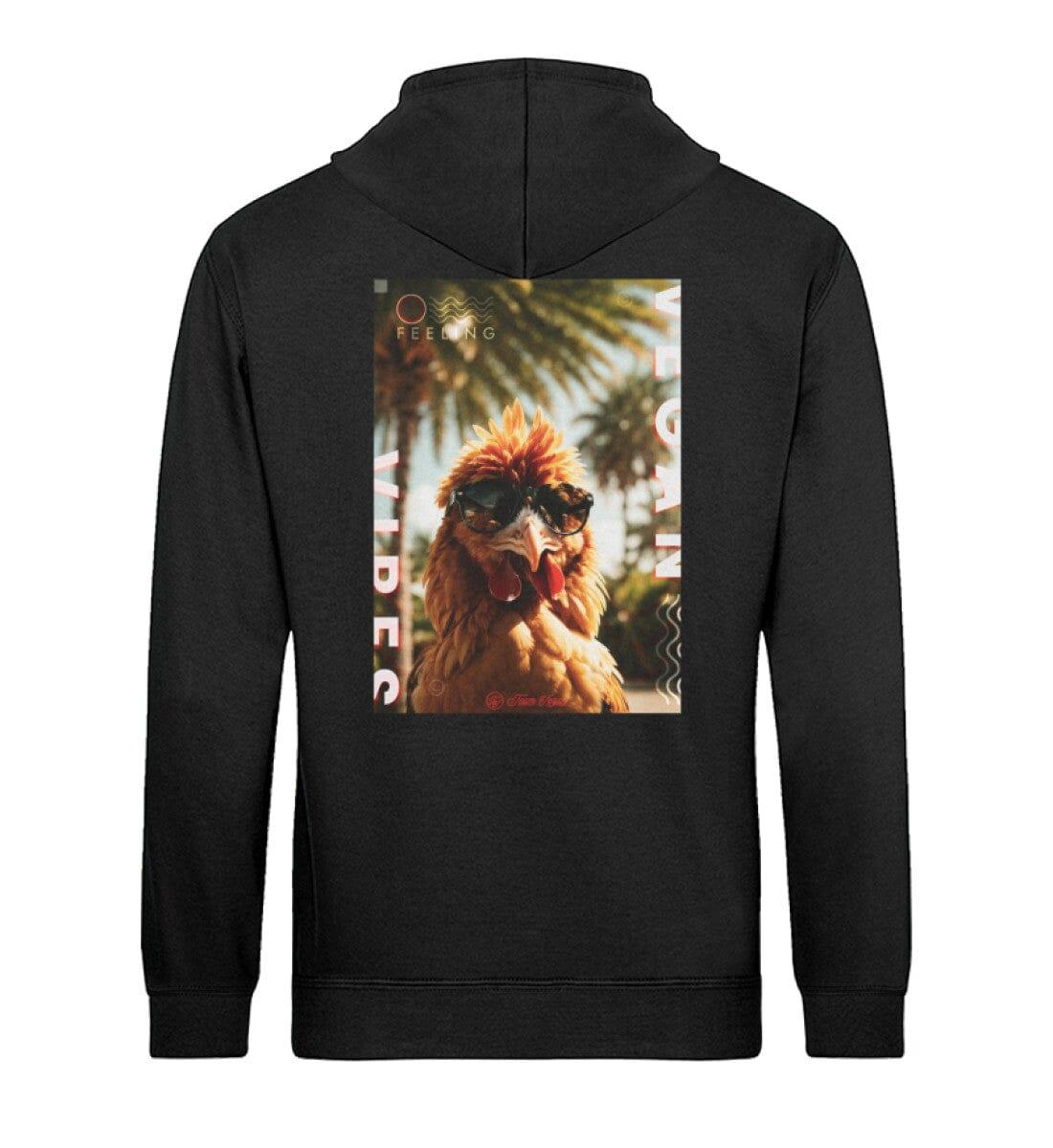 Vegan Vibes - Chicken (beidseitig) - Unisex Organic Hoodie Drummer Hoodie ST/ST Shirtee