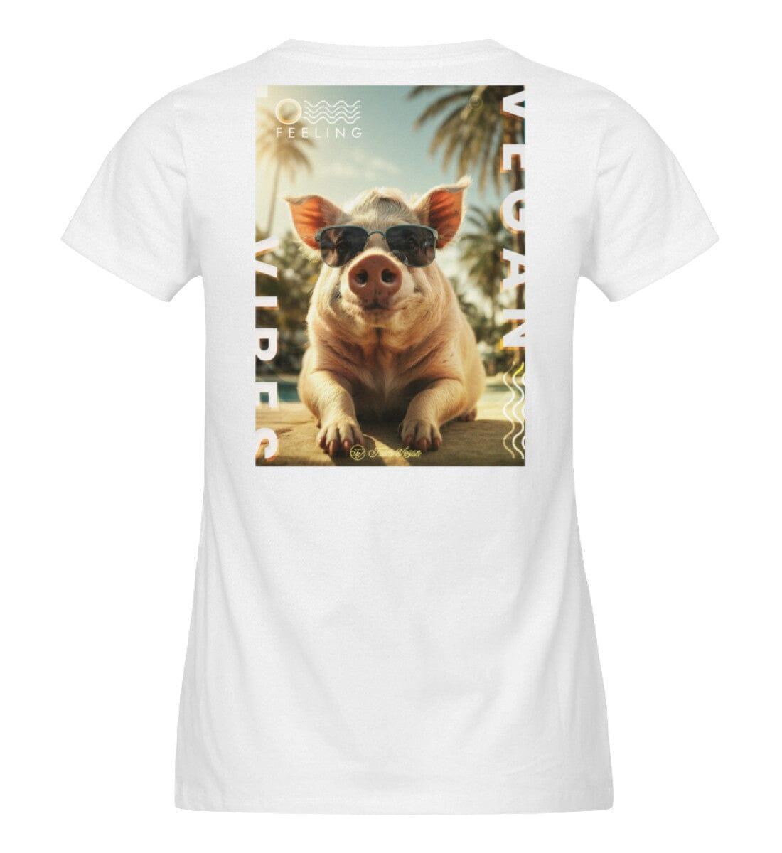 Vegan Vibes - Cow (beidseitig) - Damen Organic Shirt Stella Jazzer T-Shirt ST/ST Shirtee