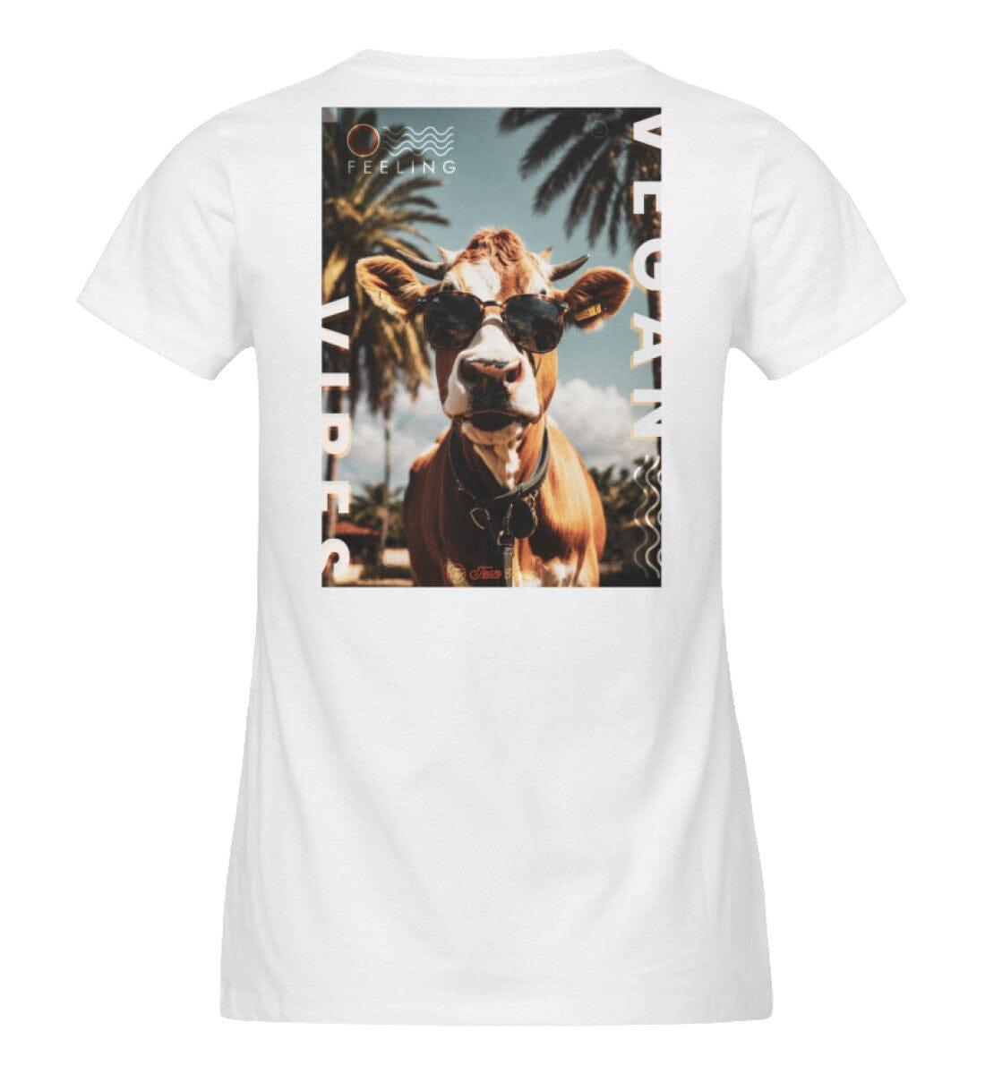 Vegan Vibes - Cow (beidseitig) - Damen Organic Shirt Stella Jazzer T-Shirt ST/ST Shirtee