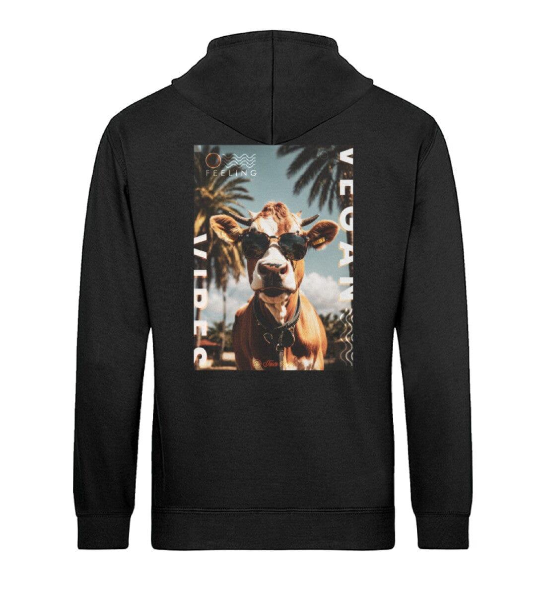 Vegan Vibes - Cow (beidseitig) - Unisex Organic Hoodie Drummer Hoodie ST/ST Shirtee