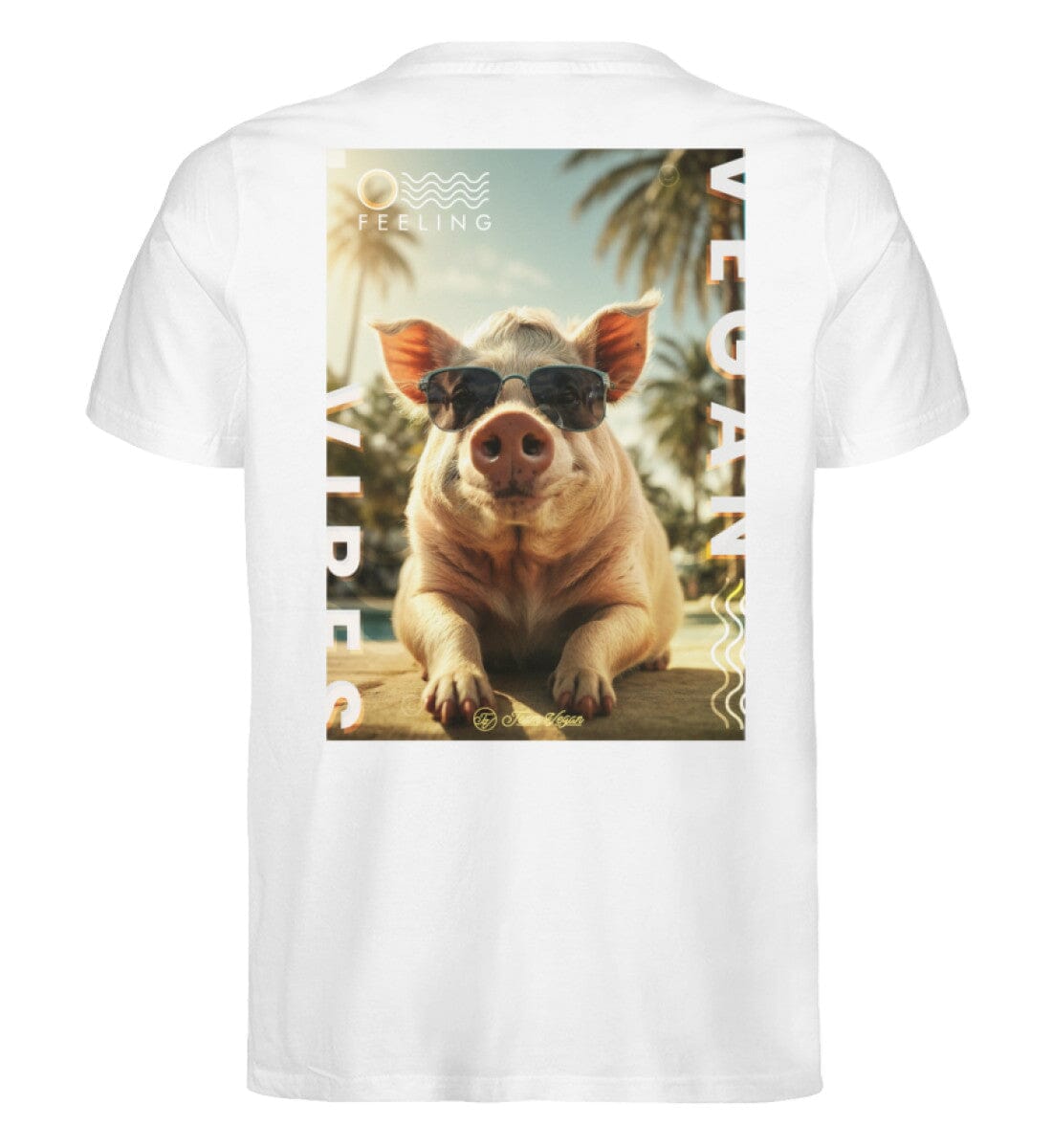 Vegan Vibes - Pig (beidseitig) - Herren Organic Shirt Rocker T-Shirt ST/ST Shirtee