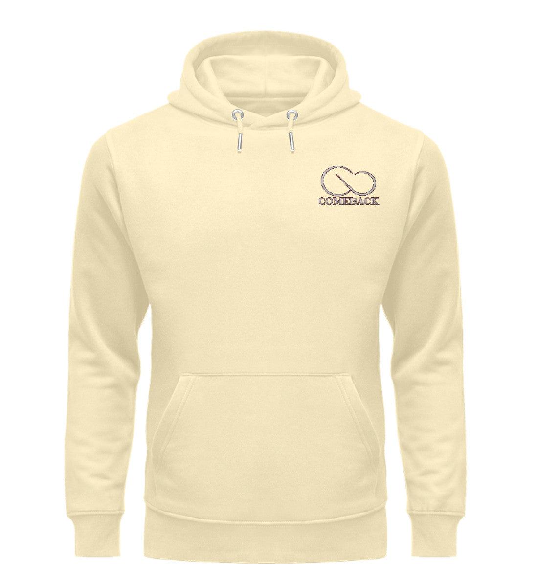 Comeback (weiß) - Unisex Premium Organic Hoodie mit Stick - Team Vegan © vegan t shirt