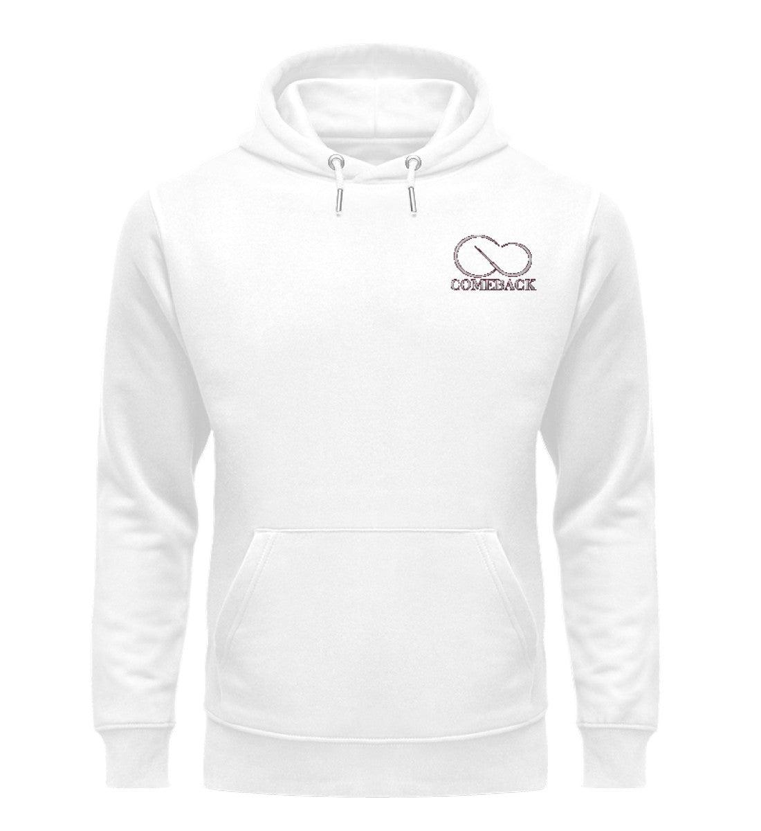 Comeback (weiß) - Unisex Premium Organic Hoodie mit Stick - Team Vegan © vegan t shirt