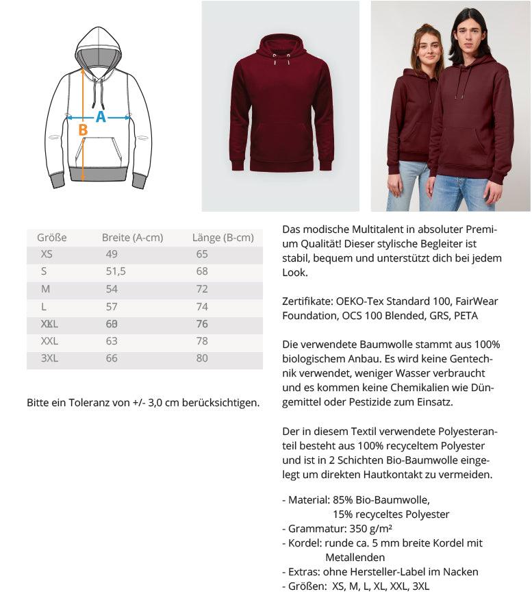 Comeback (weiß) - Unisex Premium Organic Hoodie mit Stick - Team Vegan © vegan t shirt
