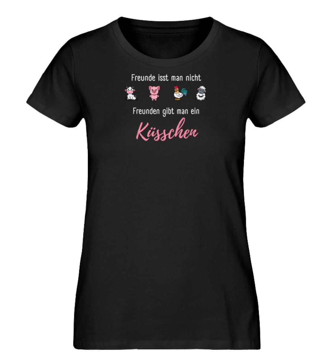 Freunde isst man nicht, Freunden gibt man ein Küsschen - Damen Organic Shirt - Team Vegan © vegan t shirt