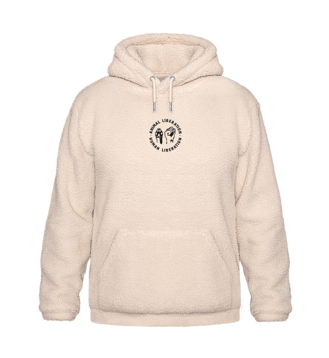 Animal Liberation - Sherpa Kuschel Hoodie mit Stick - Team Vegan © vegan t shirt