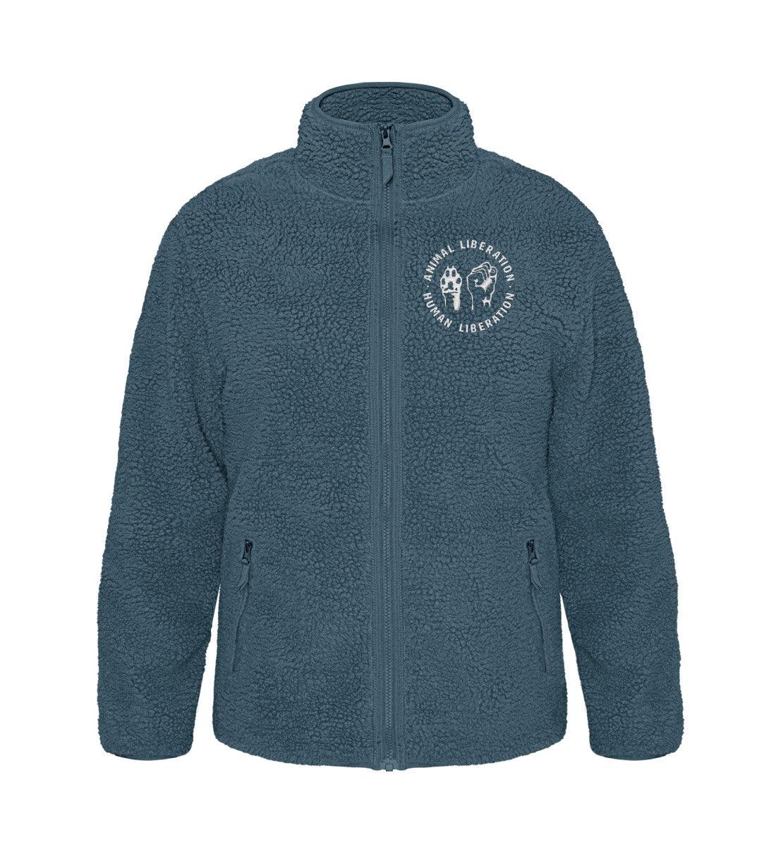 Animal Liberation - Sherpa Kuschel Jacke mit Stick - Team Vegan © vegan t shirt