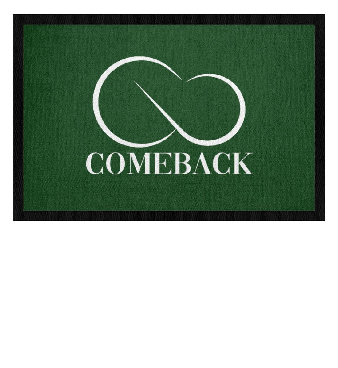 Comeback (weiß) - Fußmatte mit Gummirand - Team Vegan © vegan t shirt