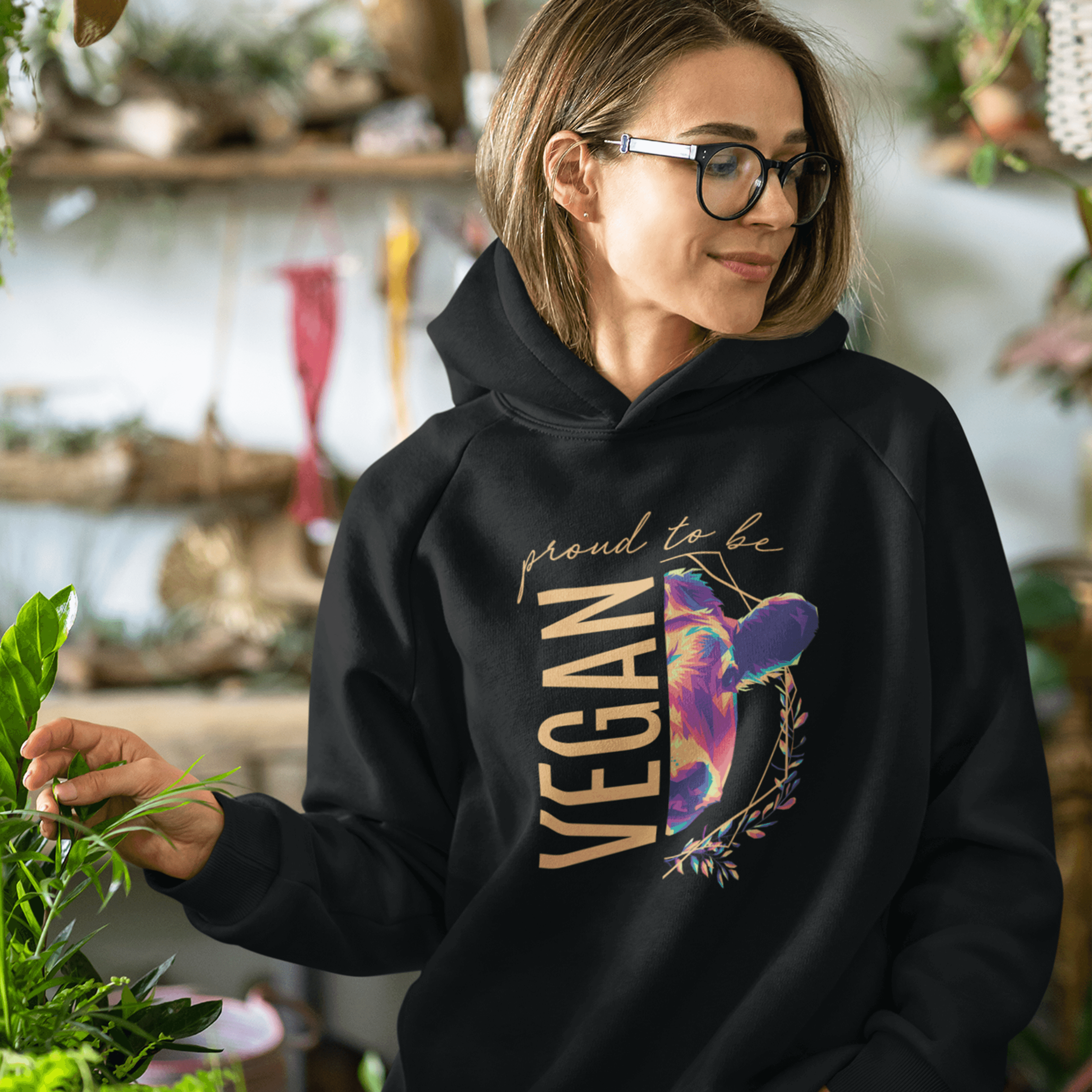 Proud to be vegan - Unisex Organic Hoodie - Team Vegan © vegan t shirt