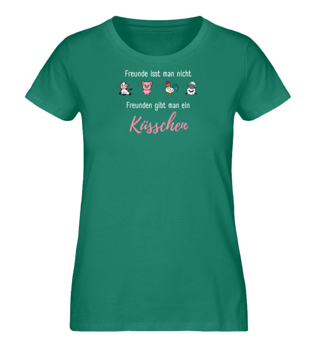 Freunde isst man nicht, Freunden gibt man ein Küsschen - Damen Organic Shirt - Team Vegan © vegan t shirt