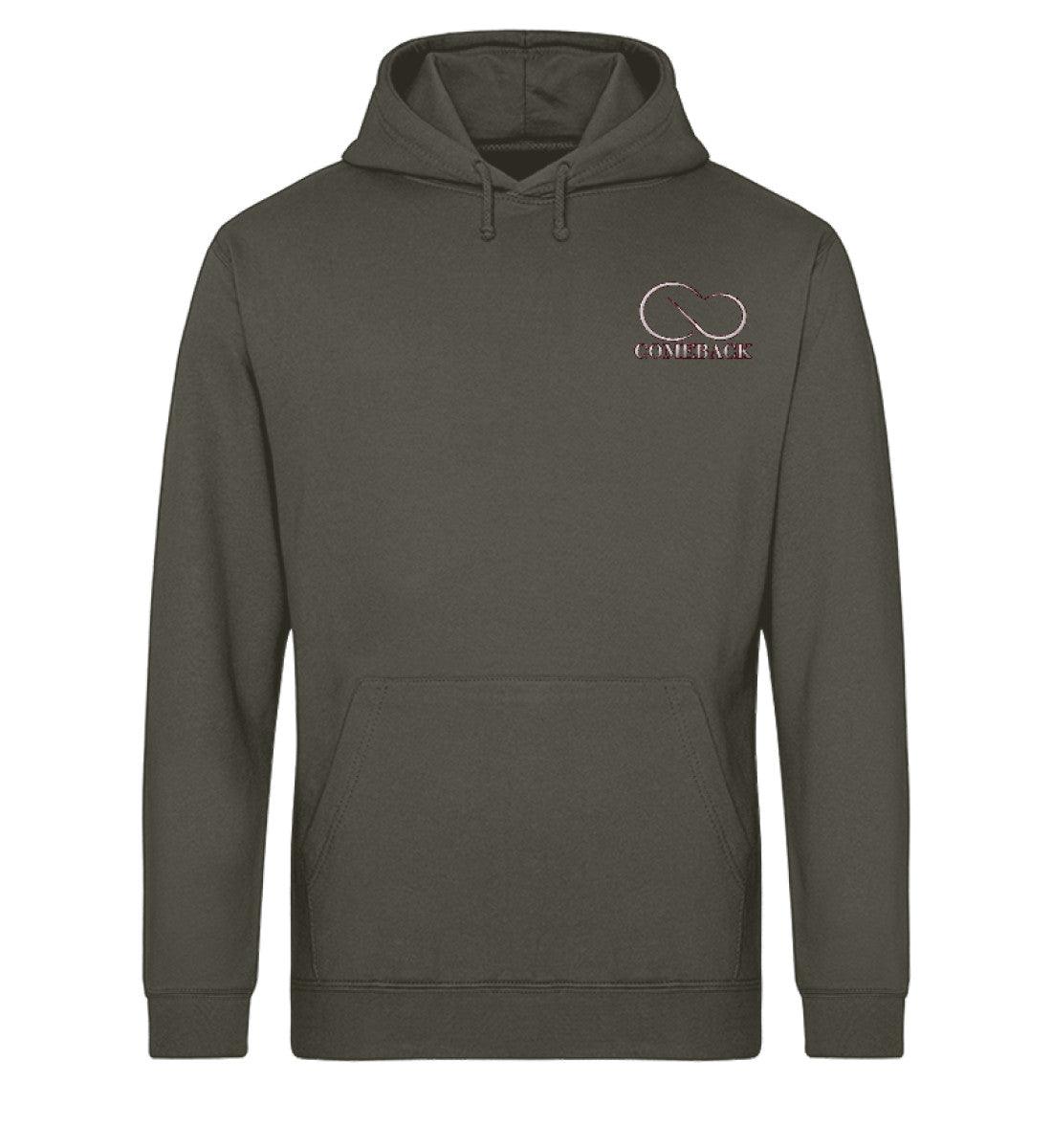 Comeback (weiß) - Unisex Organic Hoodie mit Stick - Team Vegan © vegan t shirt