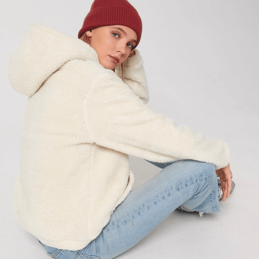 V-E-G-A-N - Sherpa Kuschel Hoodie mit Stick - Team Vegan © vegan t shirt