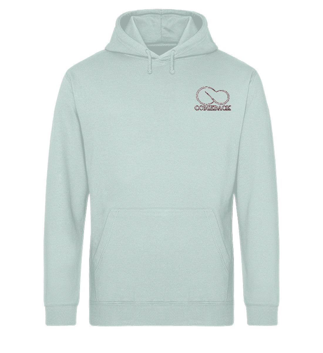 Comeback (weiß) - Unisex Organic Hoodie mit Stick - Team Vegan © vegan t shirt