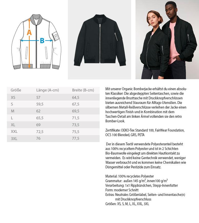 Comeback (weiß) - Organic Bomberjacke ST/ST mit Stick - Team Vegan © vegan t shirt