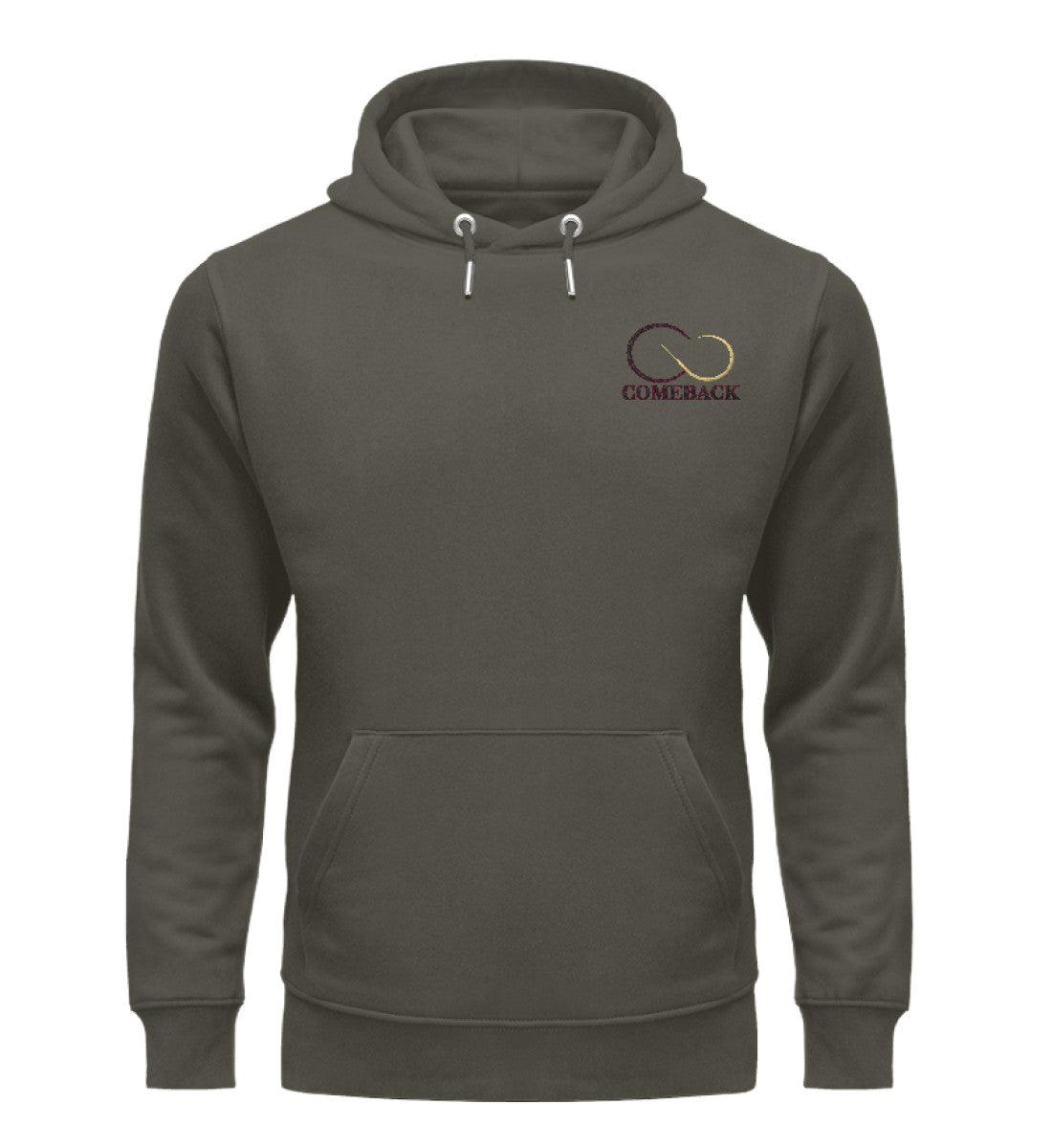 Comeback (schwarz) - Unisex Premium Organic Hoodie mit Stick - Team Vegan © vegan t shirt