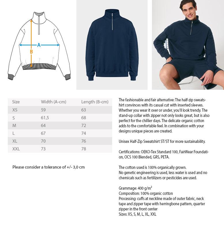 Comeback (weiß) - Miller Dry Half-Zip ST/ST mit Stick - Team Vegan © vegan t shirt