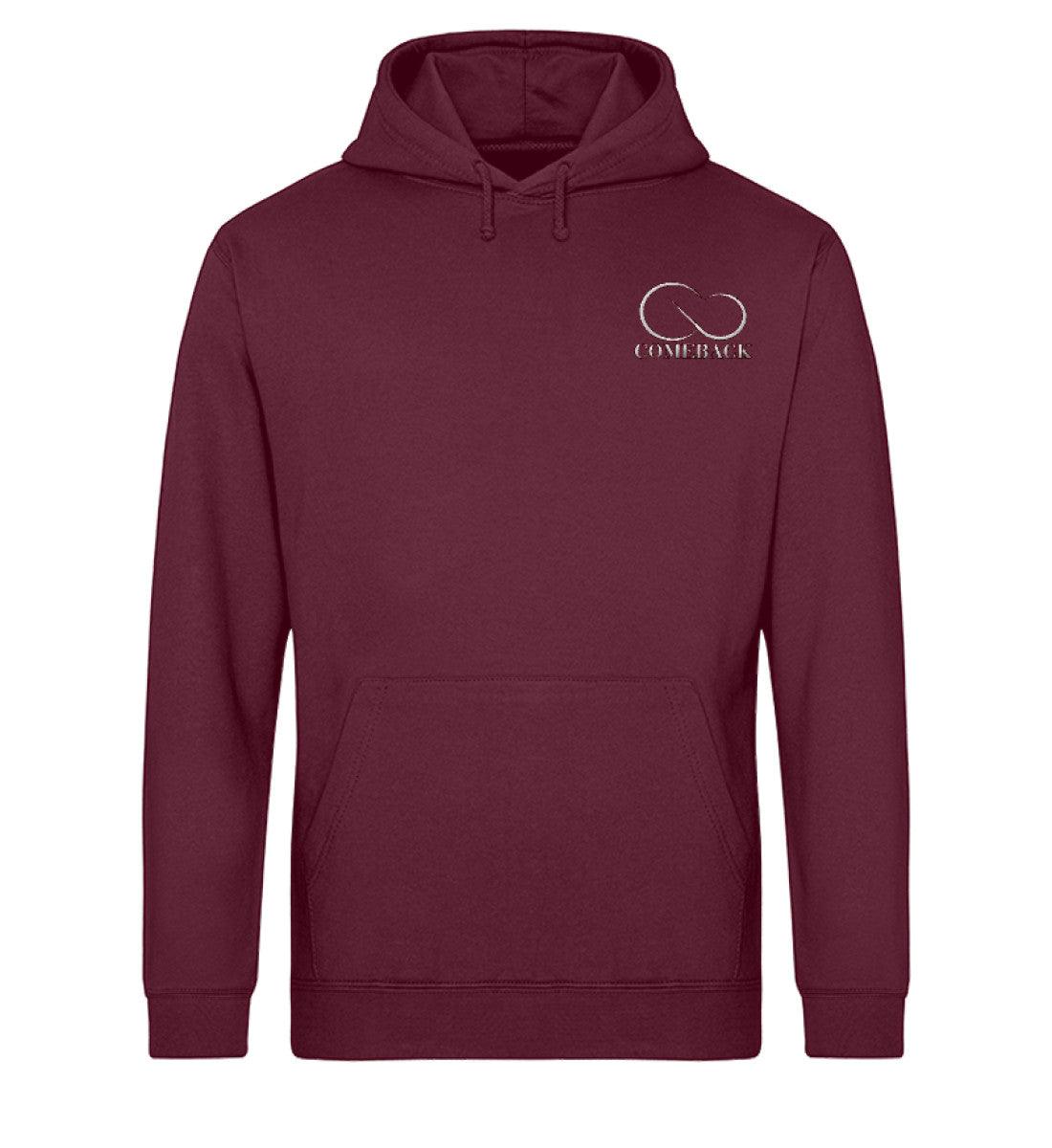 Comeback (weiß) - Unisex Organic Hoodie mit Stick - Team Vegan © vegan t shirt