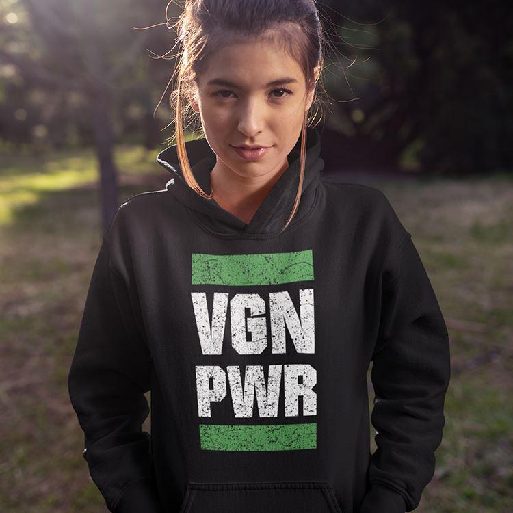 VGN PWR - Unisex Organic Hoodie - Team Vegan © vegan t shirt