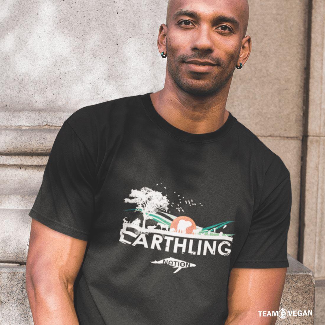 Earthling Nation - Unisex Organic Shirt - Team Vegan © vegan t shirt