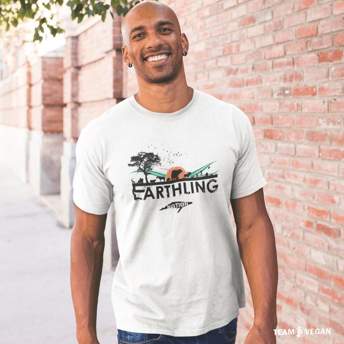 Earthling Nation - Unisex Organic Shirt - Team Vegan © vegan t shirt
