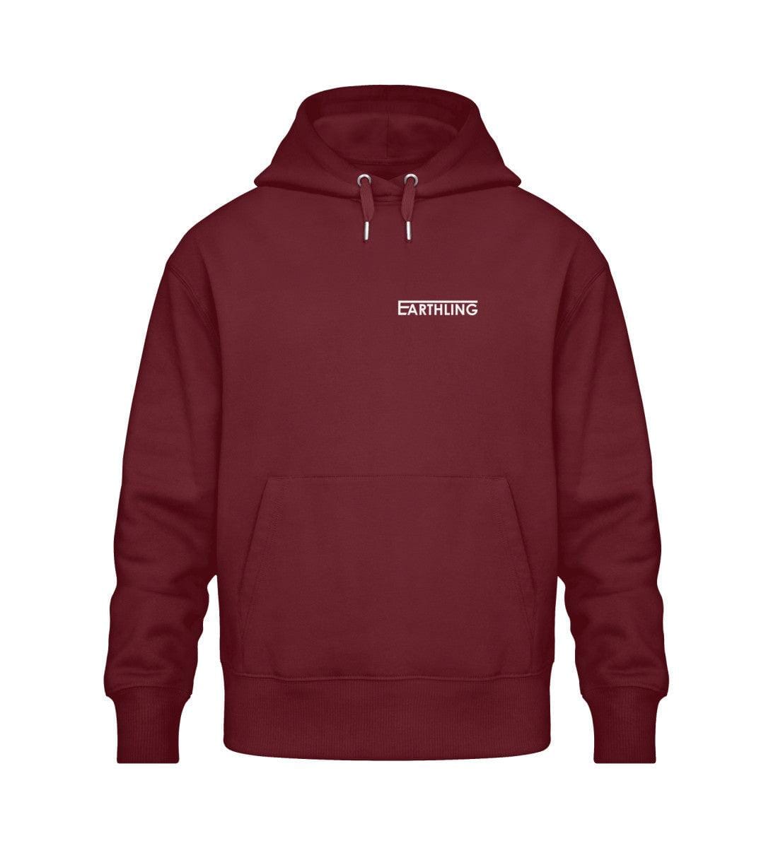 Earthling x Going to the woods - Unisex Oversized Organic Hoodie Slammer Oversized Hoodie ST/ST Shirtee Burgundy XS