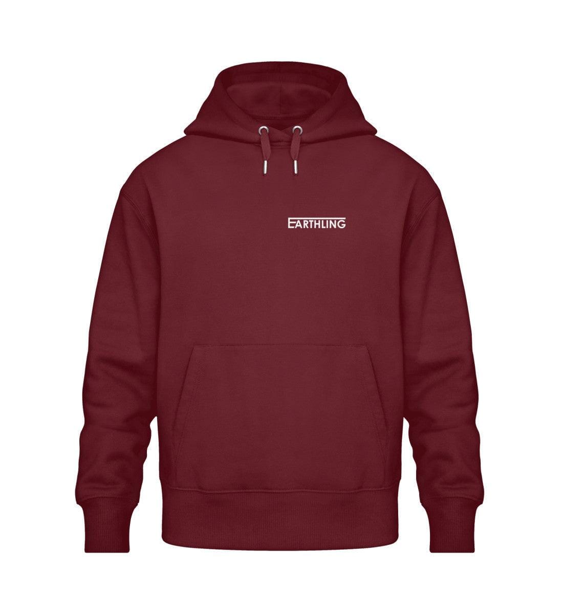 Earthling x Going to the woods - Unisex Oversized Organic Hoodie Slammer Oversized Hoodie ST/ST Shirtee Burgundy XS 