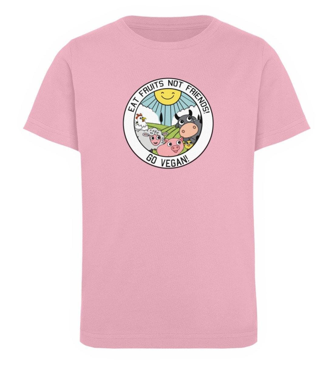 Eat Fruits Not Friends - Kinder Organic T-Shirt Mini Creator T-Shirt ST/ST Shirtee Cotton Pink 12/14 (152/164)