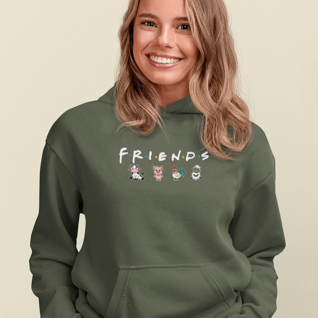 Friends - Unisex Organic Hoodie - Team Vegan © vegan t shirt