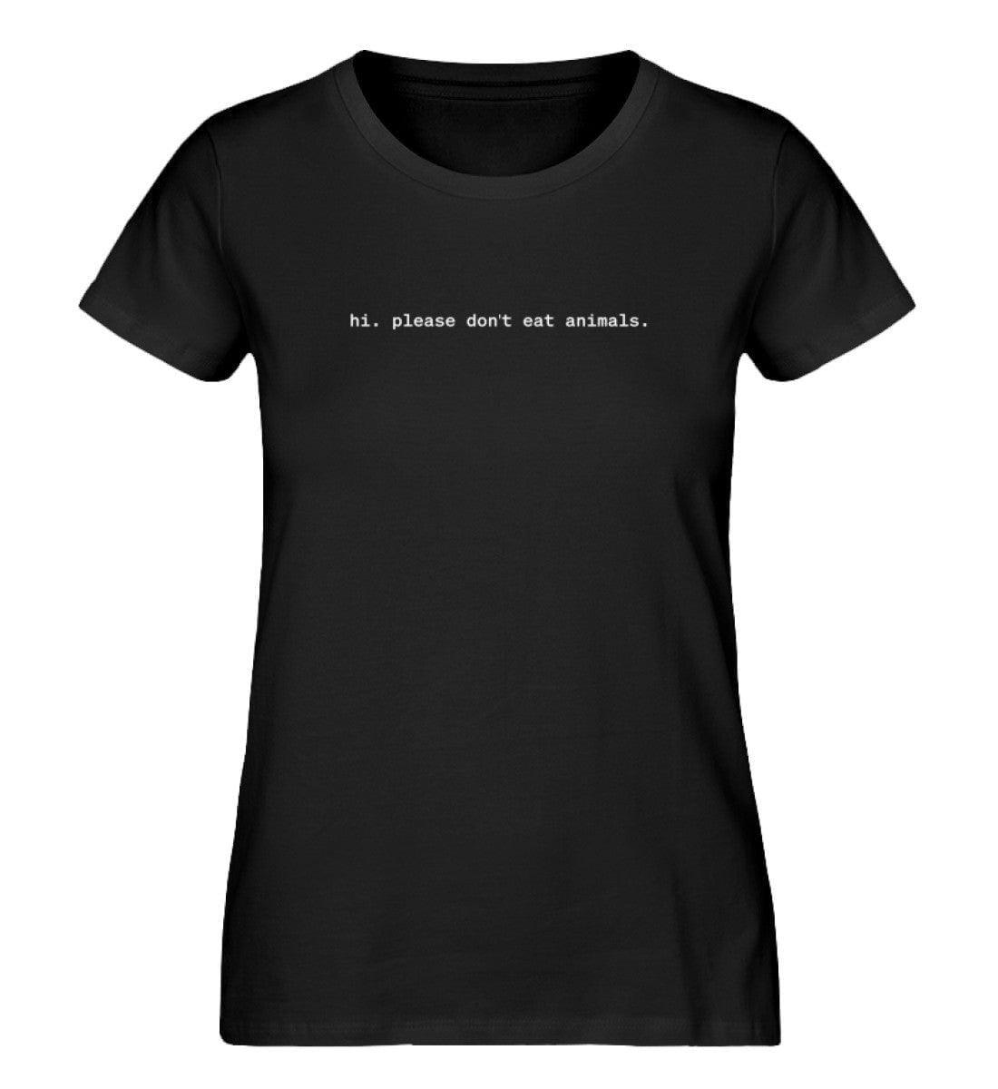 hi, please don't eat animals [vaible] - Damen Organic Shirt - Team Vegan © vegan t shirt