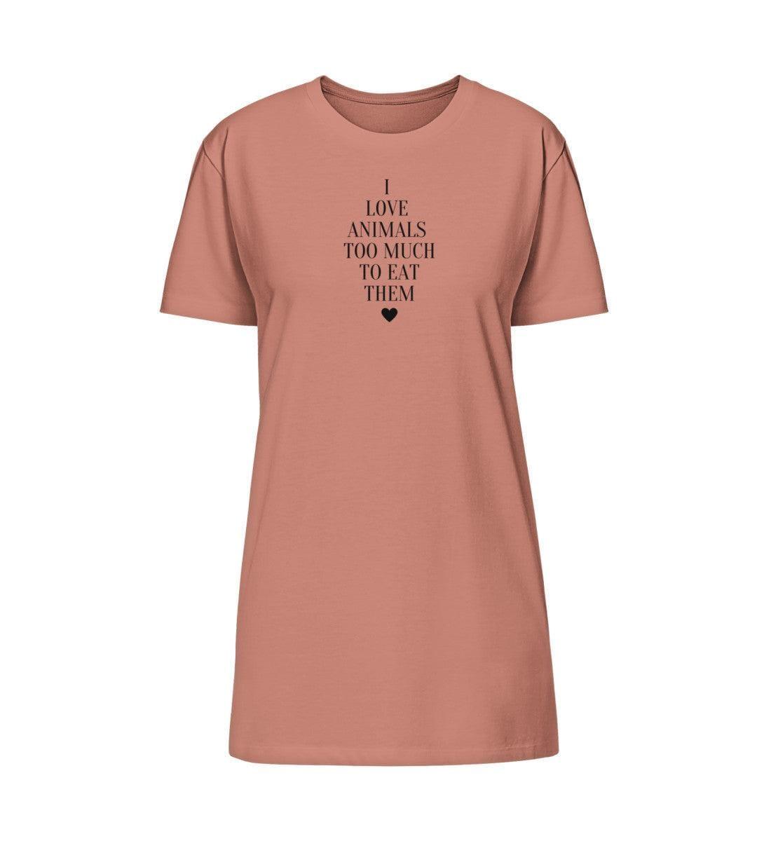 I love animals - T-Shirt Kleid Stella Spinner T-Shirt Kleid ST/ST Shirtee Volcano Stone XS
