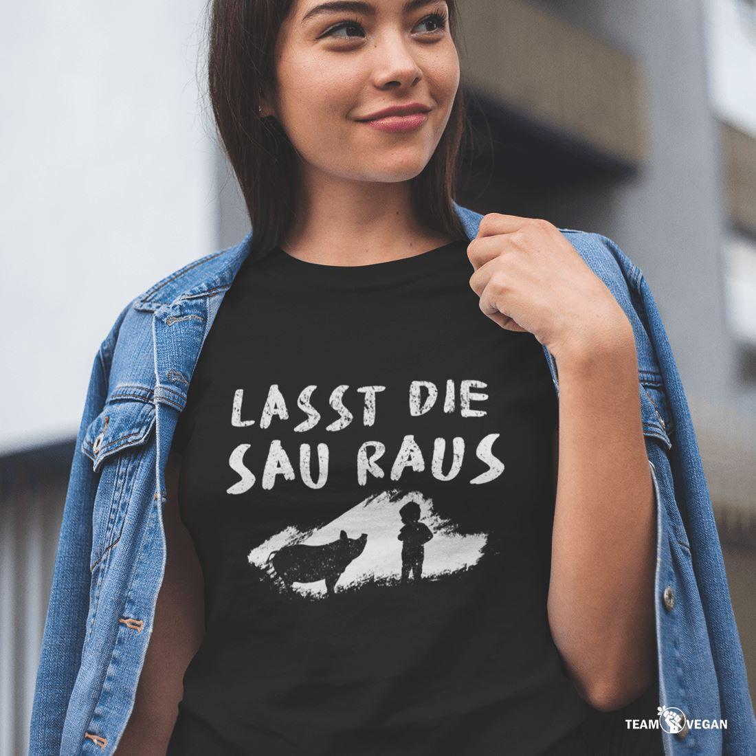 Lasst die Sau raus - Damen Organic Shirt - Team Vegan © vegan t shirt