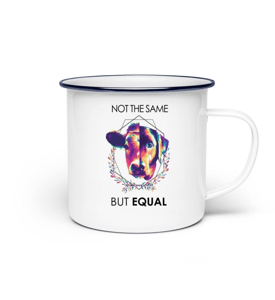 Not The Same But Equal - Emaille Tasse - Team Vegan © vegan t shirt