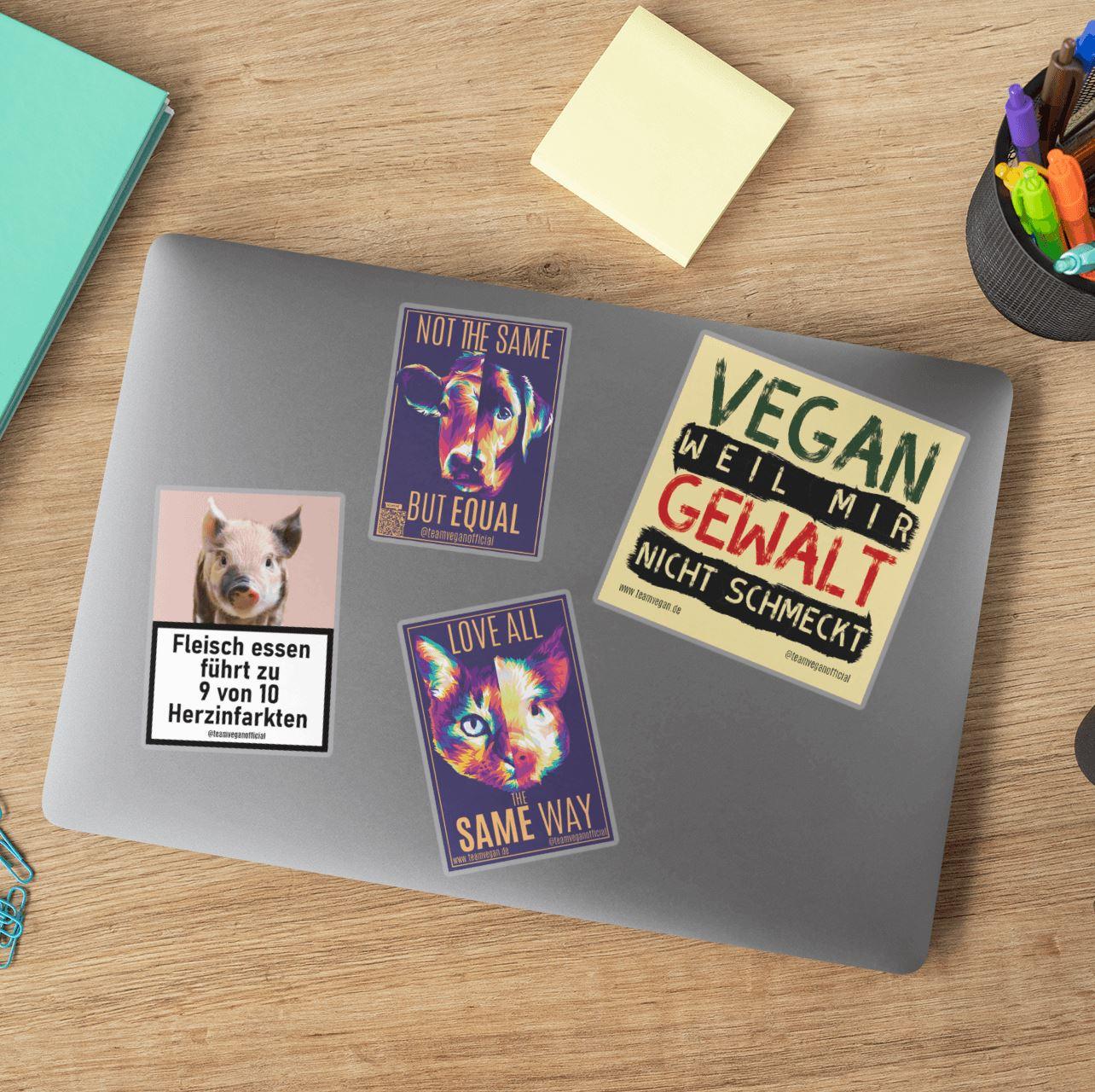 Sticker Set - 20 Sticker - Team Vegan © vegan t shirt