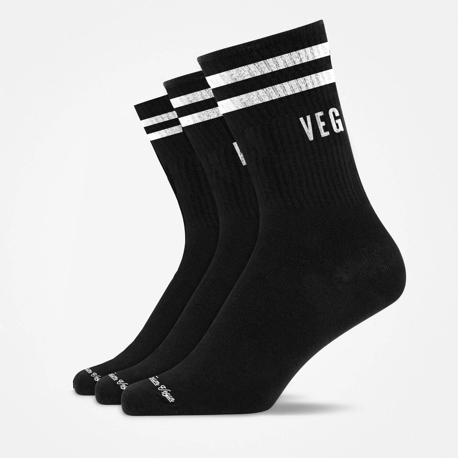 VEGAN IS LOVE - Hohe Sportsocken mit Streifen aus Bio-Baumwolle - 3 Paar - Team Vegan © vegan t shirt