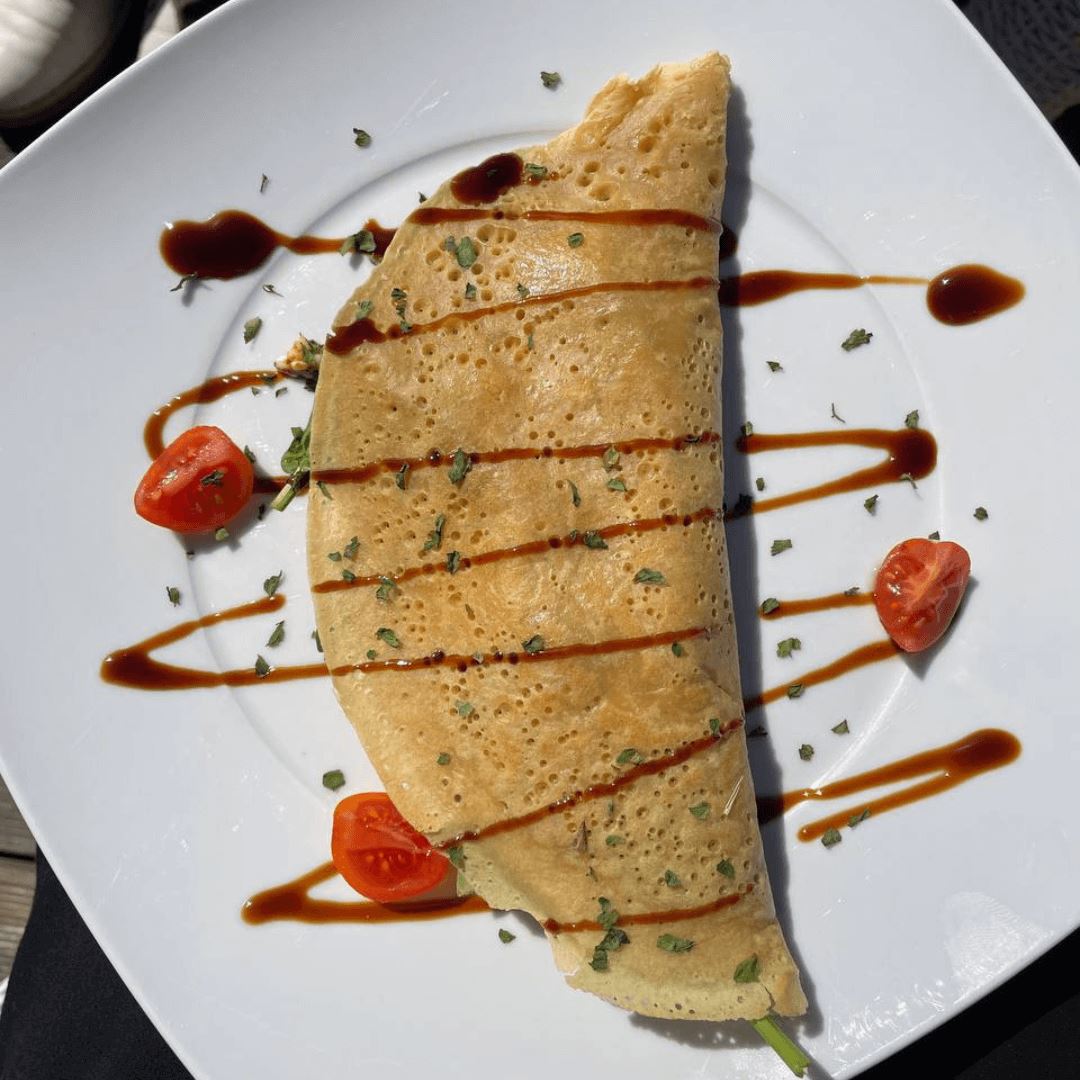 Vegane Crêpes mit Tomaten-Feta-Spinat Füllung - Team Vegan © vegan t shirt