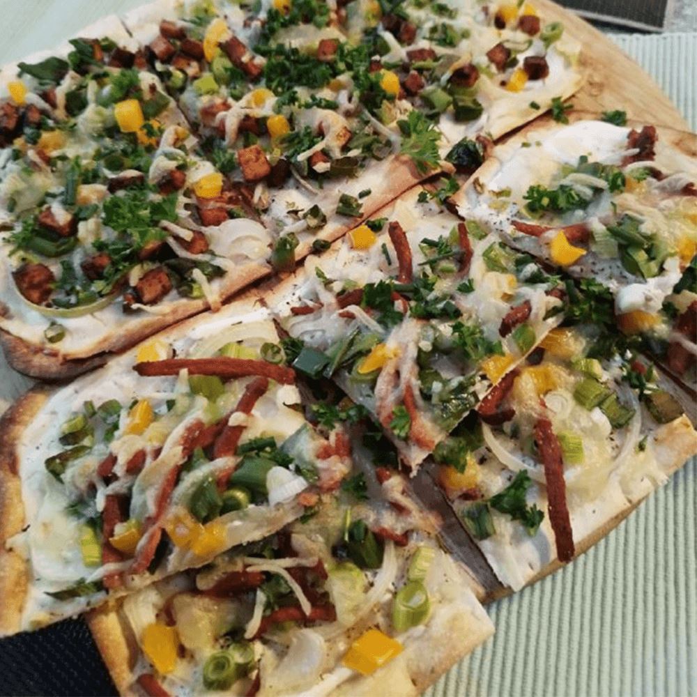 Veganer Flammenkuchen "Elsässer Art"
