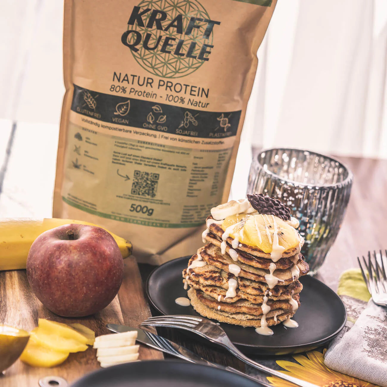 Verenas Protein Pancakes - Das Frühstück für Champions - Team Vegan © vegan t shirt
