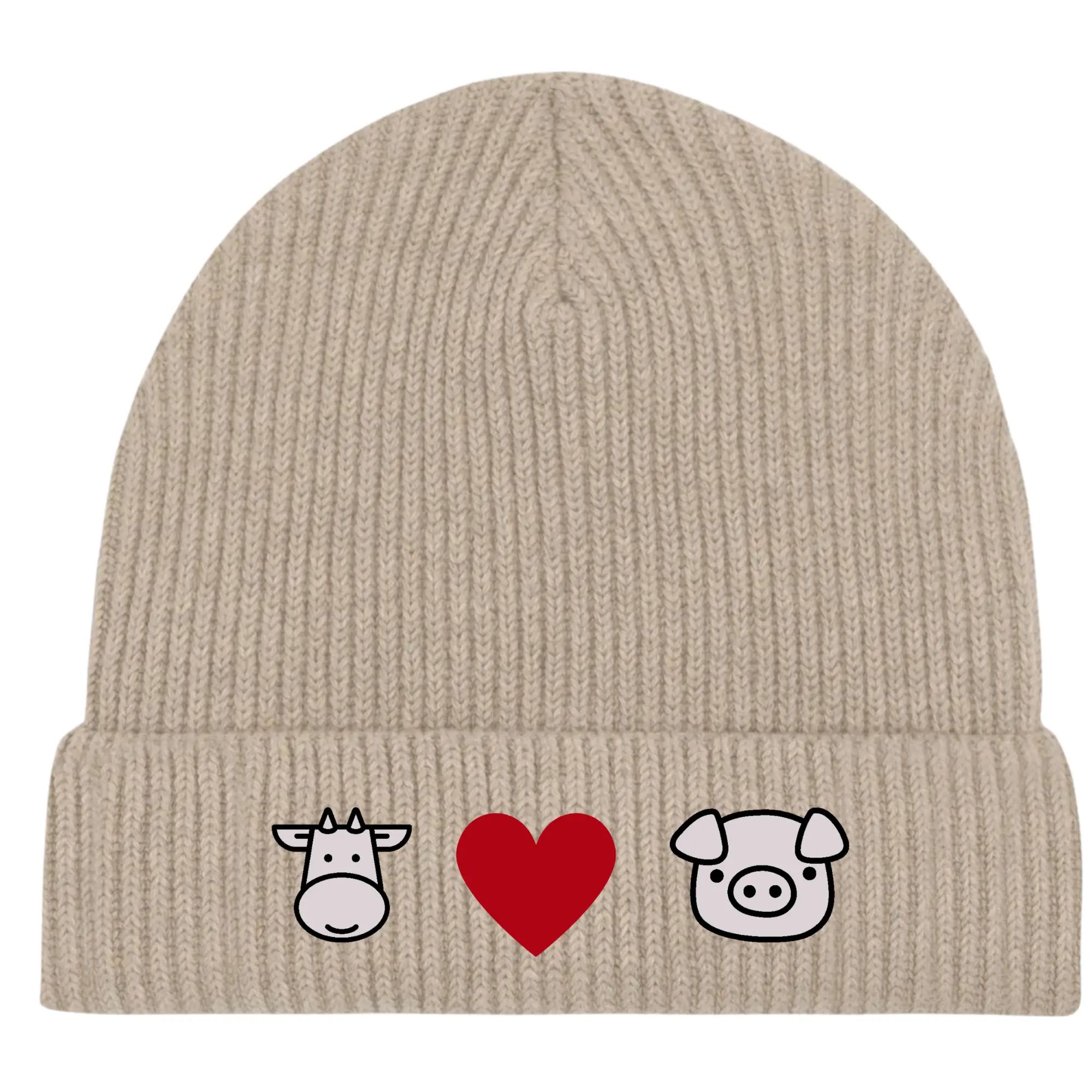 Beanie Mütze Aus Bio-Baumwolle - Cow Heart Pig