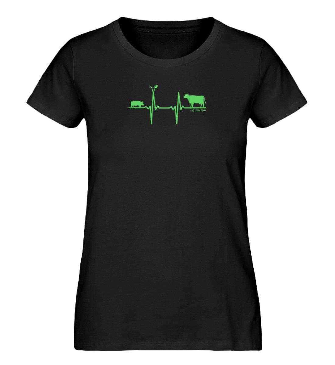 Animal Lover Heartbeat - Damen Organic Shirt Stella Jazzer T-Shirt ST/ST Shirtee Schwarz XS 
