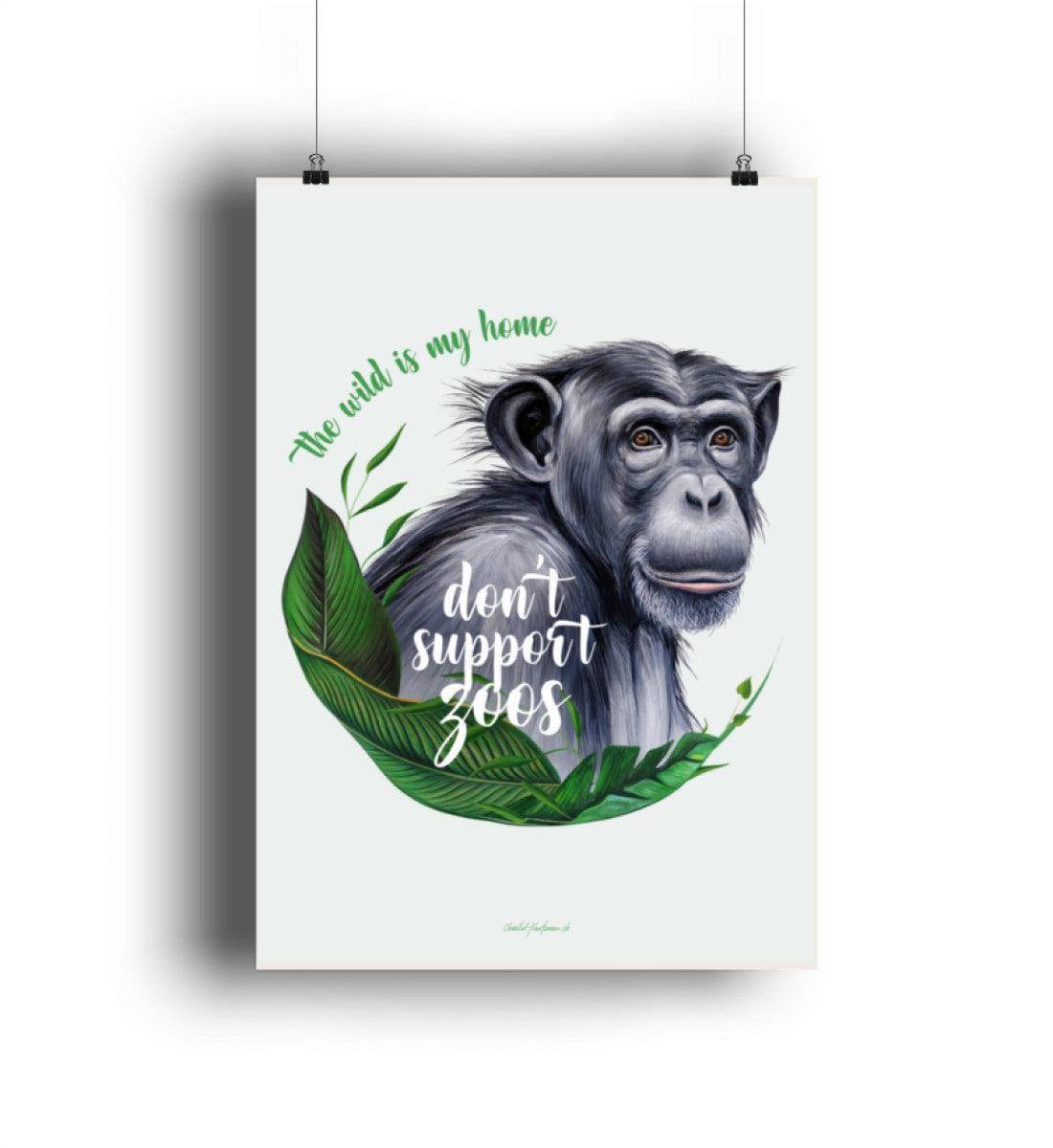 Don´t support zoos [Chantal Kaufmann] - Poster - Team Vegan © vegan t shirt