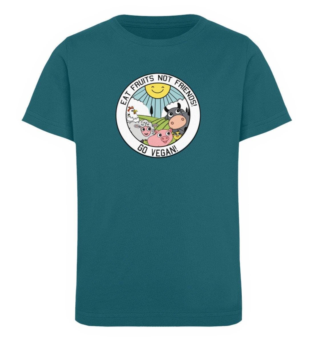Eat Fruits Not Friends - Kinder Organic T-Shirt Mini Creator T-Shirt ST/ST Shirtee Ocean Depth 12/14 (152/164) 