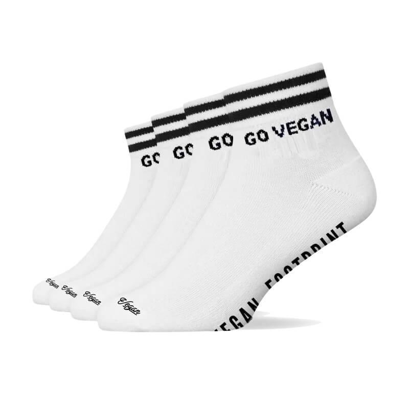Go Vegan - Retro Sneaker Socken mit Streifen aus Bio-Baumwolle - 4er Set 72--Accessoires Shirtee Weiß 36-38 
